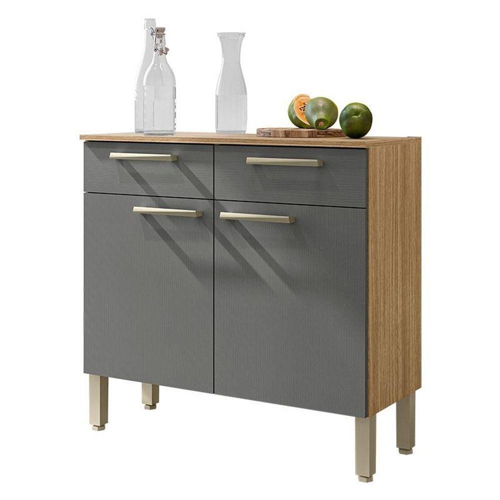 Balcão De Cozinha Nala Freijó Gris - Kits Paraná em Oferta na Shopee