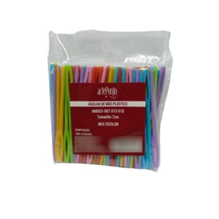 Agulha de mão Plástica 7cm coloridas - Pacote 100 unidades - Artepunto em Oferta na Shopee
