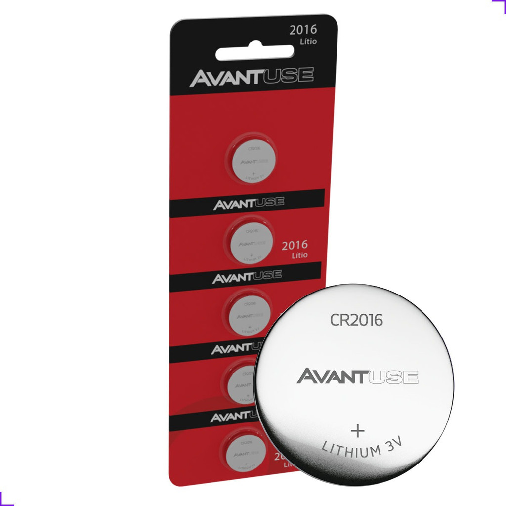 Kit 5 Baterias Lítio 2016 3V Tipo Moeda Avant Use em Oferta na Shopee