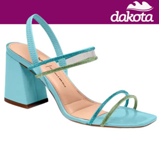 Sandália Feminina Dakota Salto Médio Bloco Pantalona Tira Vinil Conforto em Oferta na Shopee