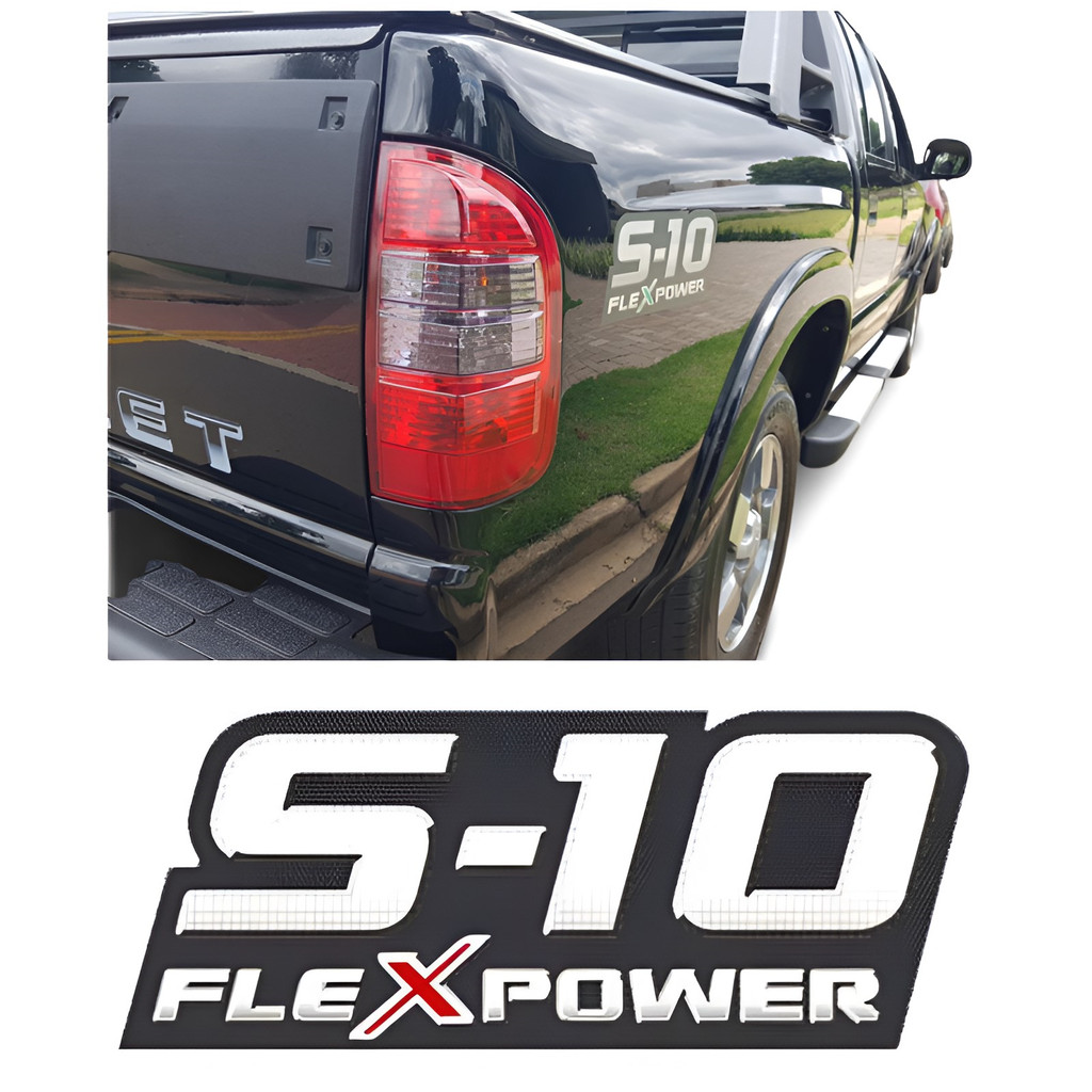Emblema Adesivo S10 Flex Power S10 2009 2010 2011 Vermelho em Oferta na Shopee