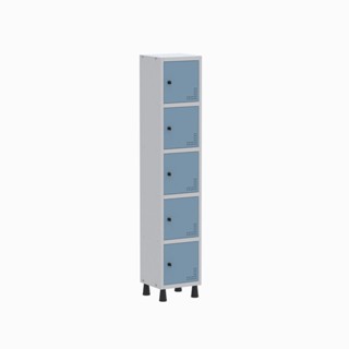 Armário Locker Guarda Volume Aço Light 5 Portas 34,5x179,5cm Cinza/Azul Dali em Oferta na Shopee