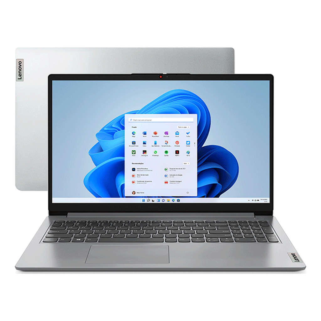 Notebook Lenovo Ideapad 1I 15.6 HD I3-1215U 256GB SSD 4GB Cinza Windows 11 Home - 82VY000TBR - Computers & Accessories