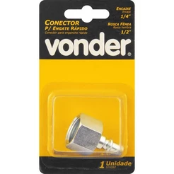 Conector Femea Rosca 1/4x1/2 com 1 peça Vonder