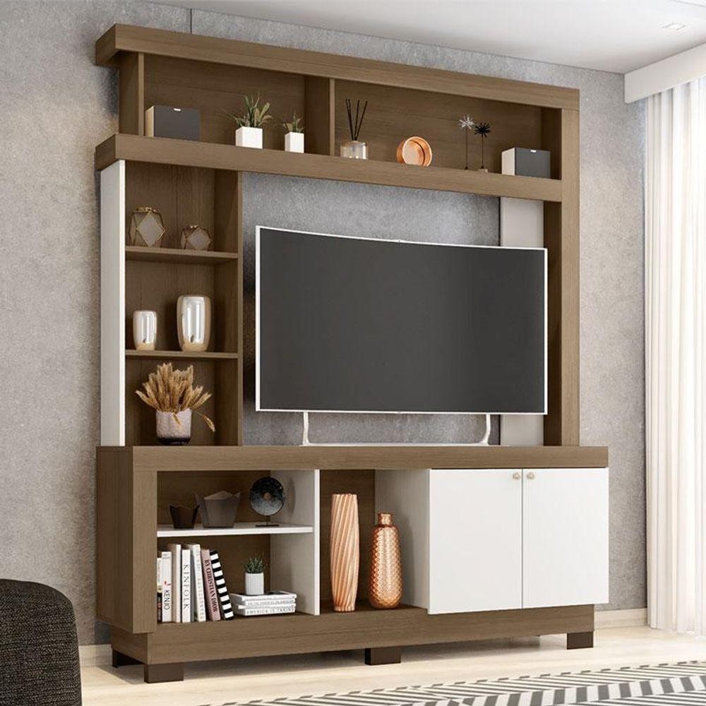 Estante Home Theater Mali Carvalho Oak Off White - Móveis Leão em Oferta na Shopee