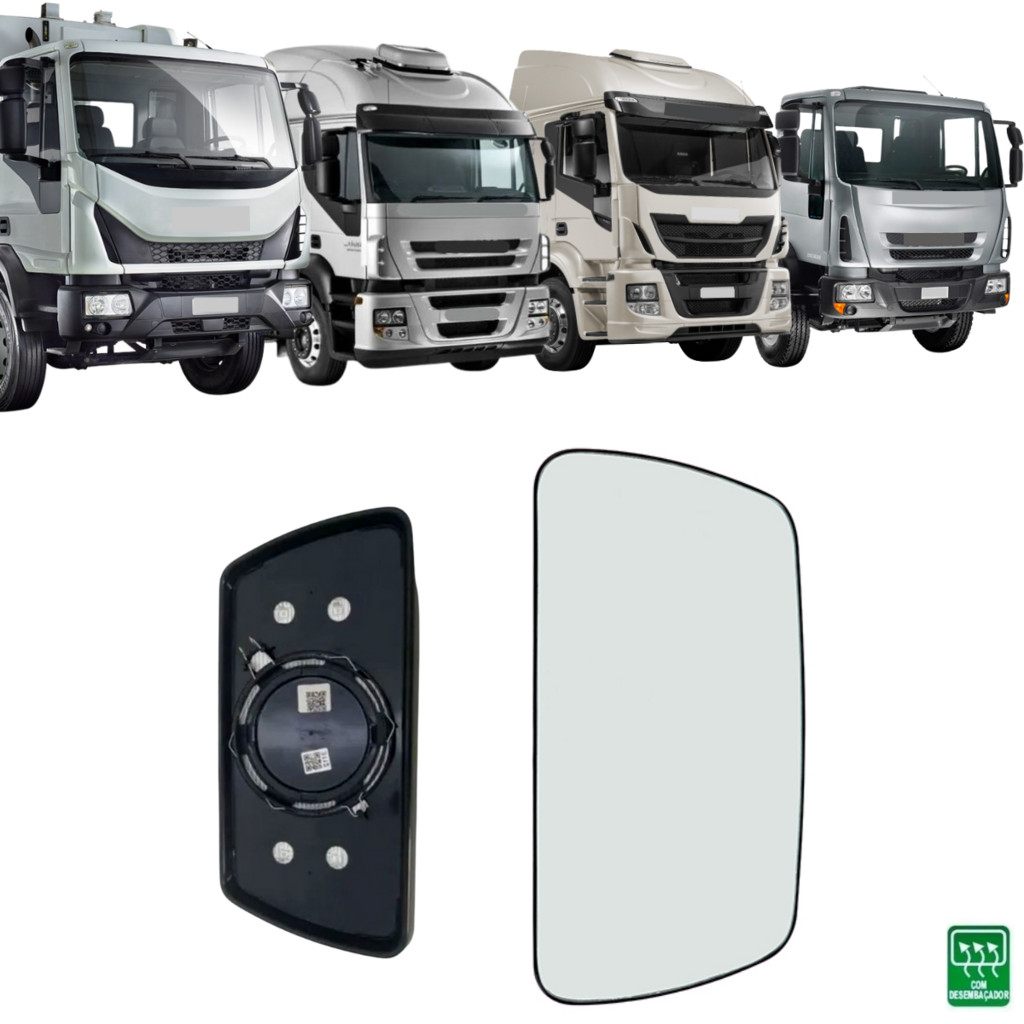 Lente Vidro Retrovisor para Iveco Stralis Tector Cursor Trakker