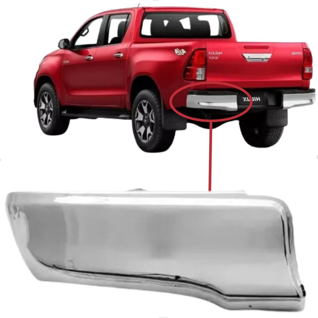 Ponteira Parachoque Hilux Cromado 2016 A 2020 Lado Esquerdo em Oferta na Shopee