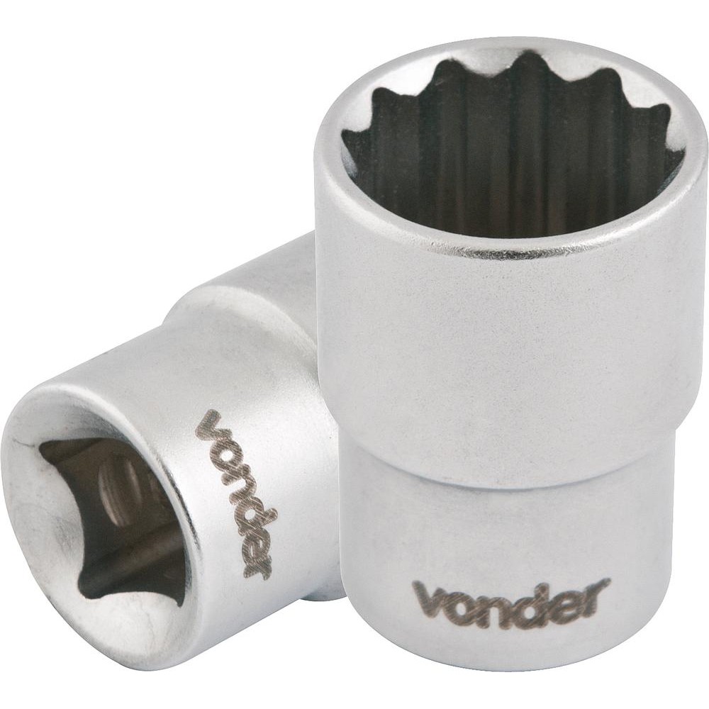 Soquete Estriado Encaixe 1/2 10mm Curto Cromo Vanádio Vonder