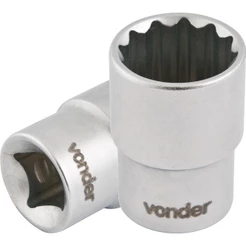 Soquete Estriado Encaixe 1/2 10mm Curto Cromo Vanádio Vonder
