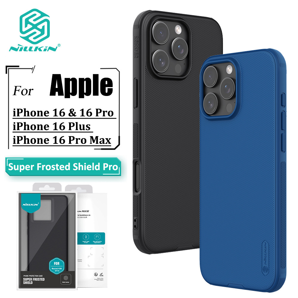 Nillkin Super Frosted Shield Pro Case Para iPhone 16 Pro Max 16 Plus Caso Anti Impressão Digital Capa Traseira À Prova D em Oferta na Shopee