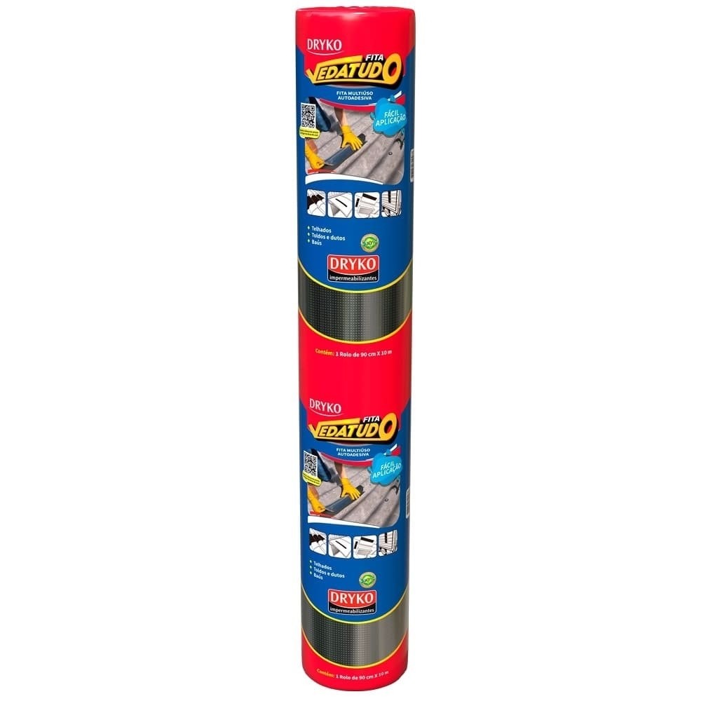 Vedatudo Fita Aluminizada Impermeabilizante Dryko 90cmx10m - Home & Living