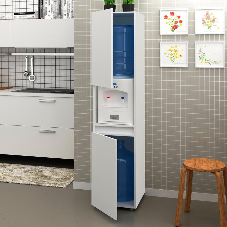 Armário Para Bebedouro/Purificador Multiuso Com 2 Portas Branco