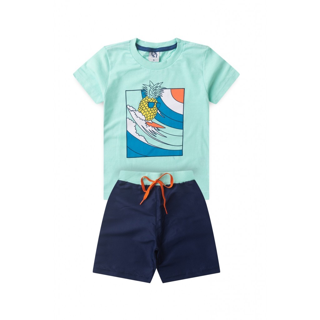 Conjunto Infantil Masculino Abacaxi Surfista em Oferta na Shopee