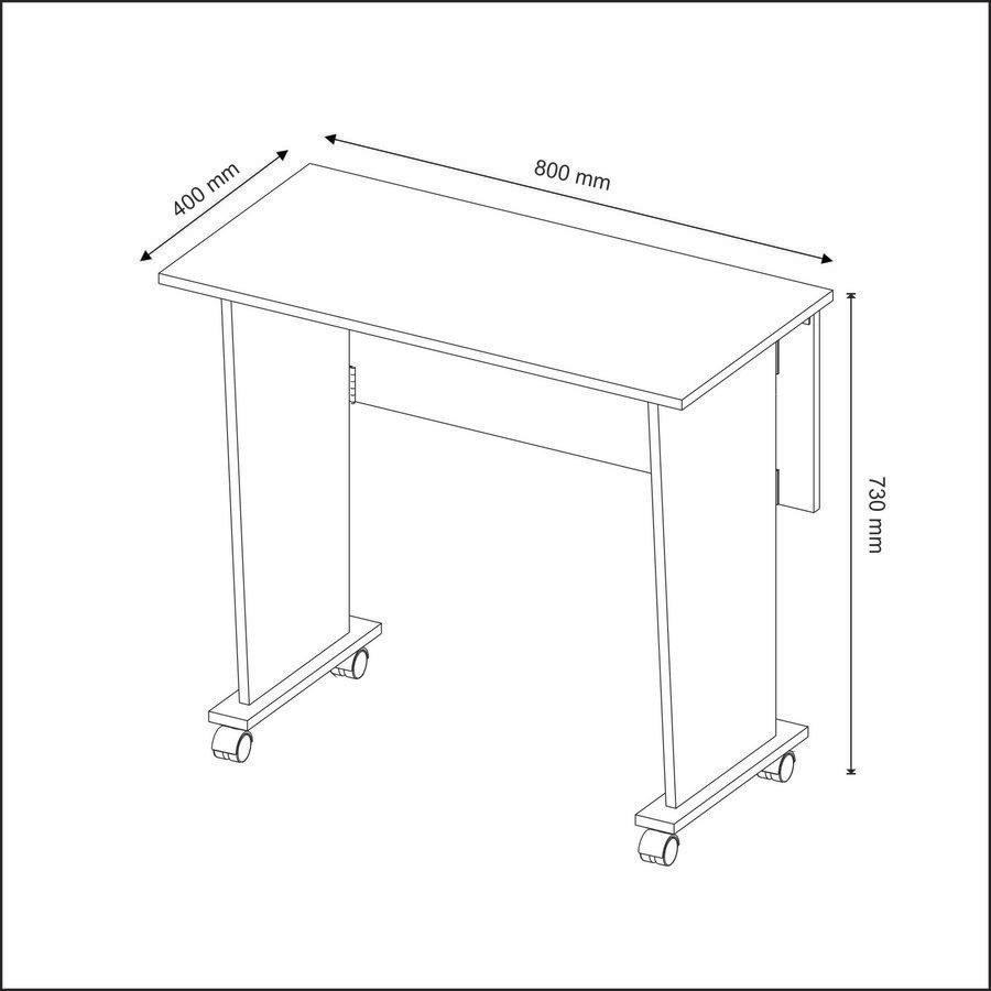 Detalhes do Mesa Dobrável Multiuso Rodas Notebook Home Office Branco