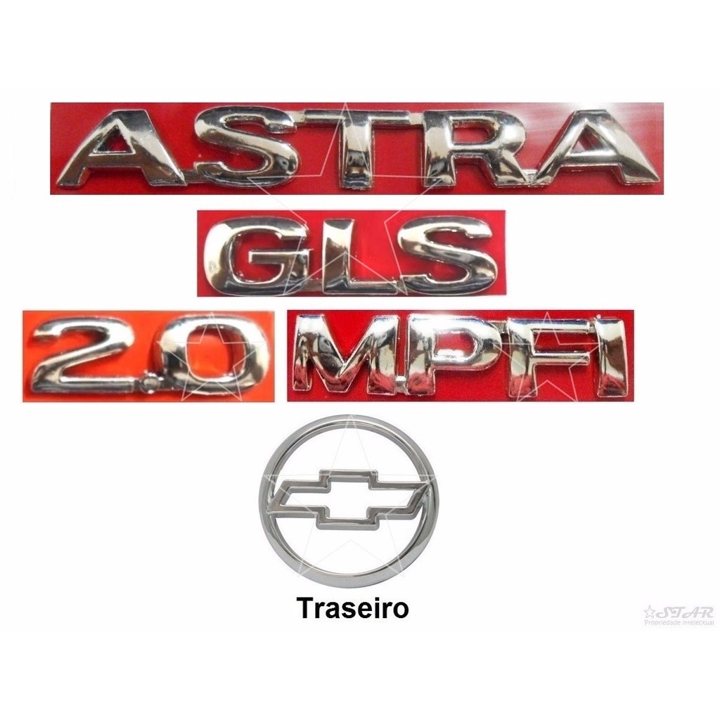 Emblemas Astra Gls 2.0 Mpfi + Mala - 1999 À 2002
