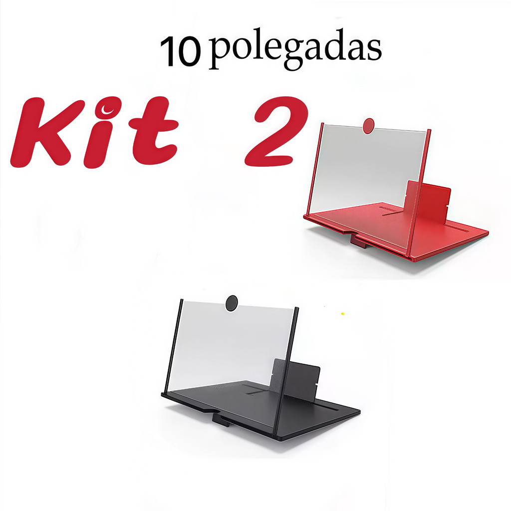 Kit 2 Tela Lupa Ampliadora Leitura E Celular 10 Polegadas zoom marisa