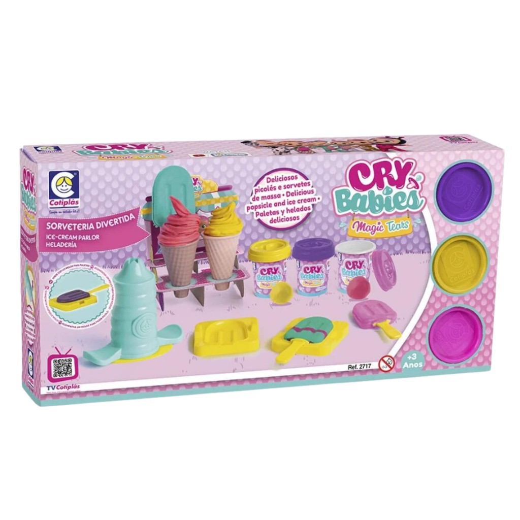 Brinquedo Sorveteria Divertida de Massinha Cry Babies Cotiplás - 2717 em Oferta na Shopee