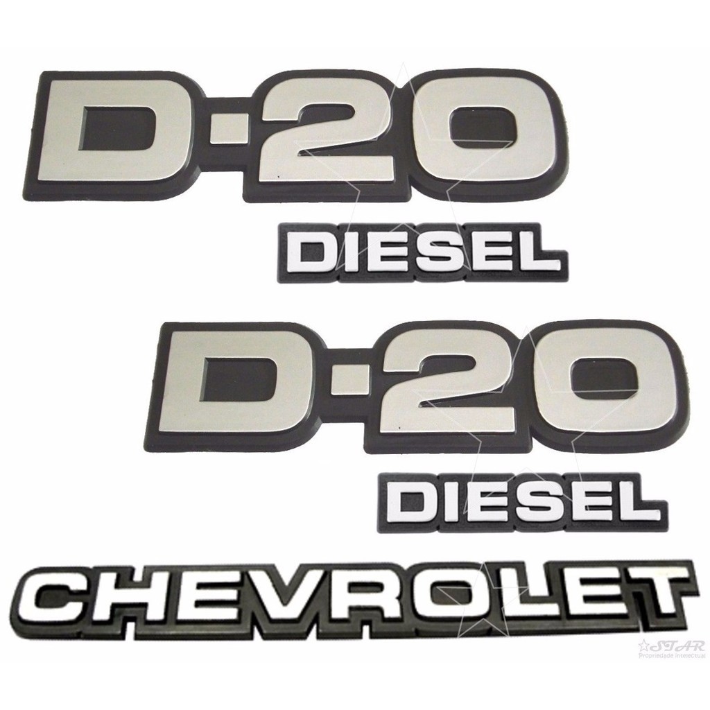 Emblemas D20 Diesel + Chevrolet - 1985 À 1992 - Óleo
