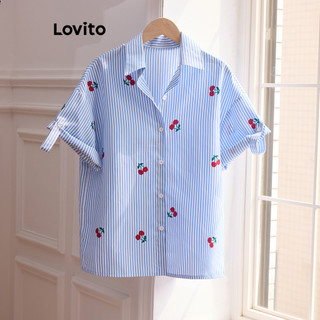 Lovito Blusa casual e fruta e vegetal com botões de frutas para mulheres LBL17096 em Oferta na Shopee