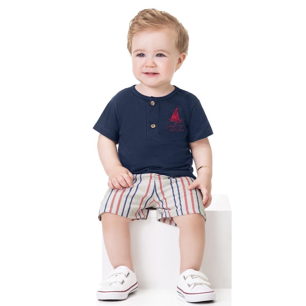 CONJUNTO MARLAN MENINO BORDADO MARINHEIRO