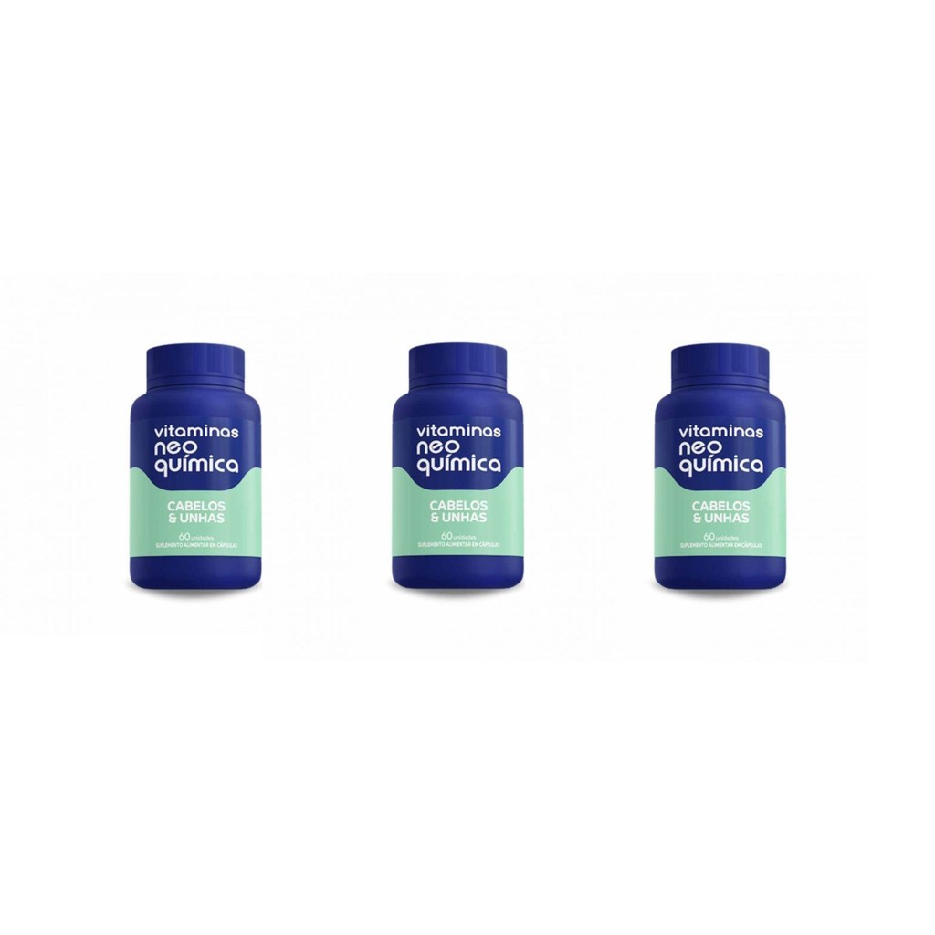 Kit 3x Vitamina Cabelos E Unhas 60 Unidades - Neo Química em Oferta na Shopee
