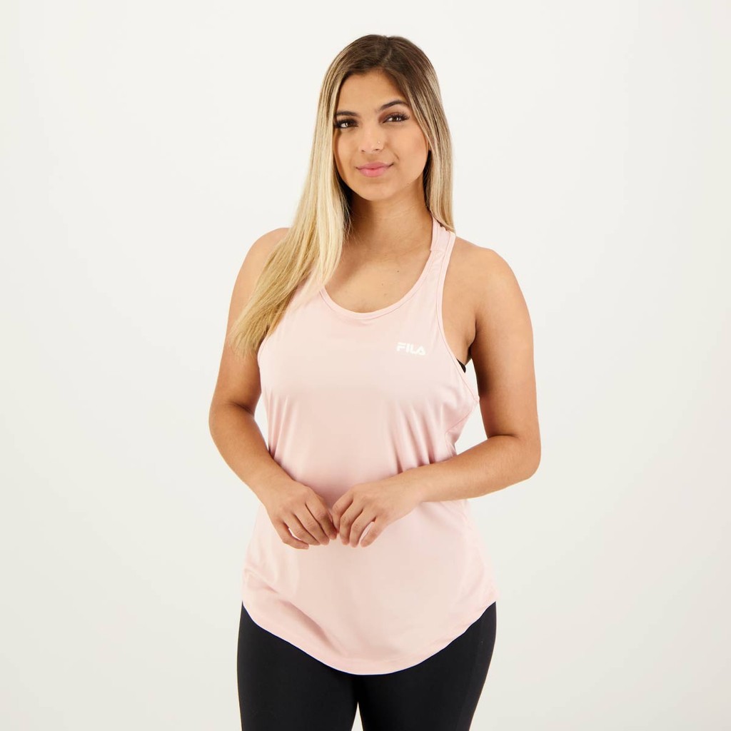 Regata Fila Basic Sports Polygin Feminina Rosa em Oferta na Shopee