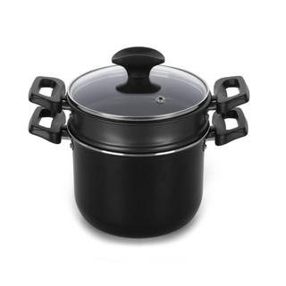 Cuscuzeira Induct+ Preta 16 cm 2.4 L em Alumínio com Revestimento Antiaderente Multiflon em Oferta na Shopee