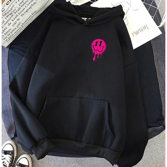 Moletom Feminino Fofo Smile Casaco Feminino Com Gorro E Capuz