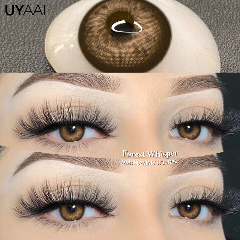 Comprar 1 Get 1 Gift For Free UYAAI Natural Brown Color Lentes Elven Charm Series Anual Use Wildlook Green Contacto em Oferta na Shopee