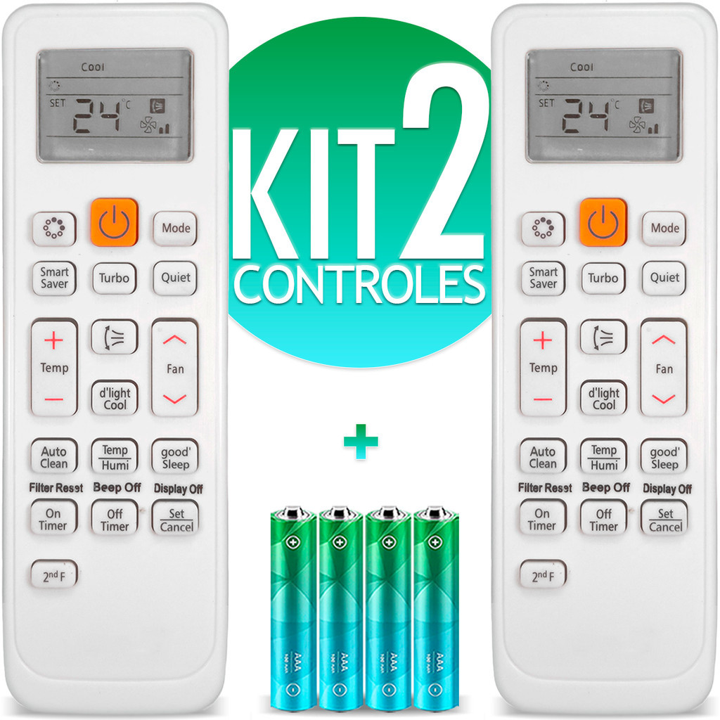 Kit Controle Remoto Compatível Ar Condicionado Split Samsung Vírus Doctor