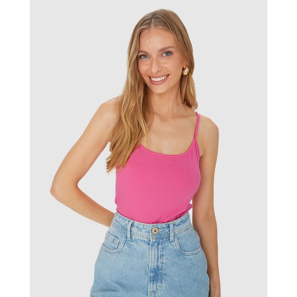 Regata Básica Feminina Alça Fina Em Algodão