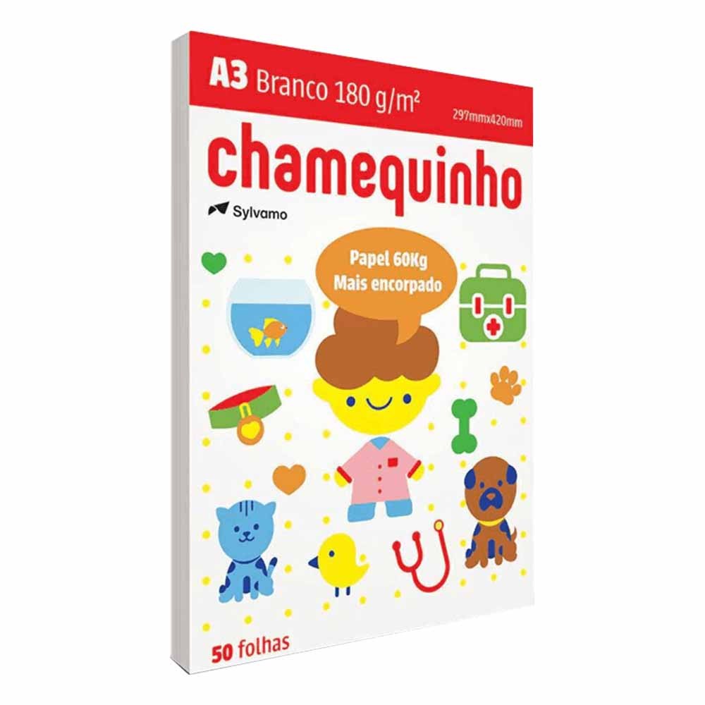 Papel Chamequinho A3 Branco 180g/m² Chamex - 50FL em Oferta na Shopee