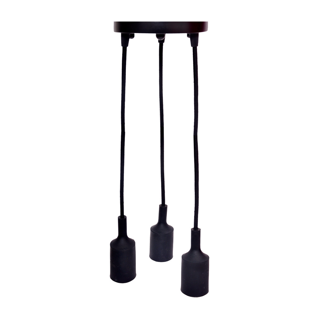 Luminaria Pendente Benjamin 3xE27 Preto Fosco Avant em Oferta na Shopee