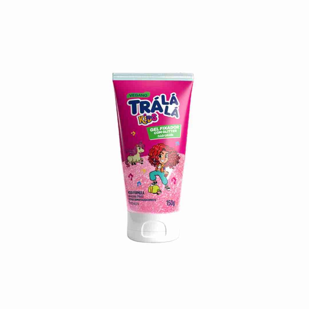 Gel Fixador Trá Lá Lá Kids Com Glitter Vegano Hidratante 150g