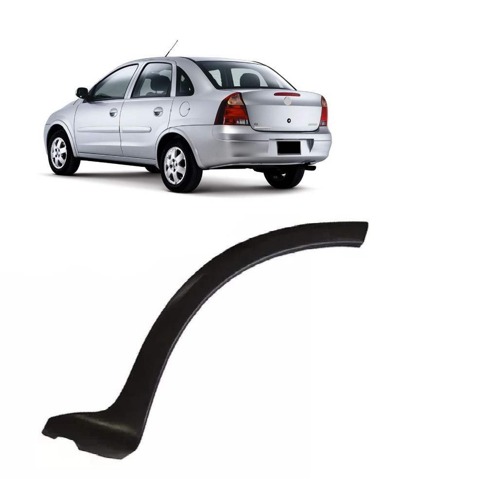 Moldura Paralama Traseiro Corsa Sedan 2002 03 04 05 06 07 08 09 10 2011 Lado Esquerdo Preta