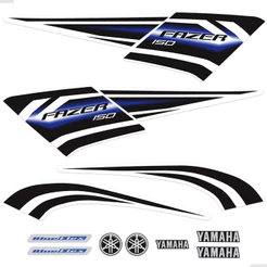 Adesivos Para Yamaha Fazer 150 SED 14/15 Moto Branca + Logos