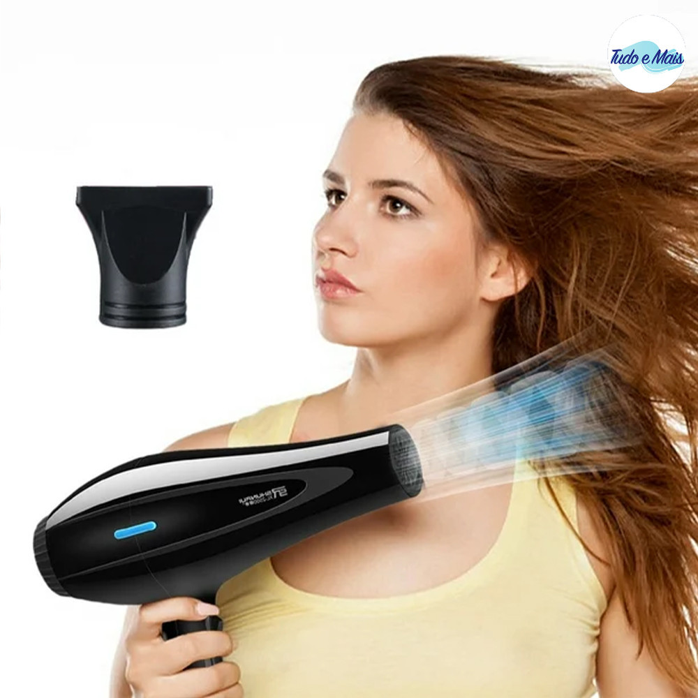 Secador de cabelo profissional - potente e rápido, anti-frizz, cabelos saudáveis