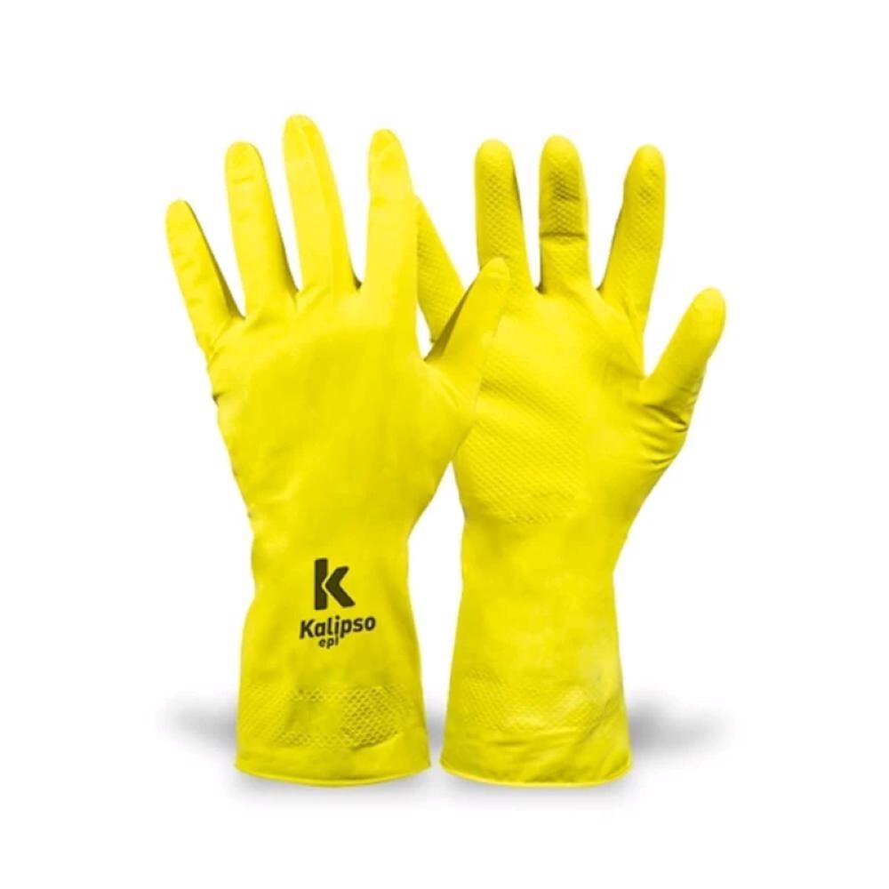 LUVA LATEX KAL AMARELA TAMANHO M KALIPSO em Oferta na Shopee