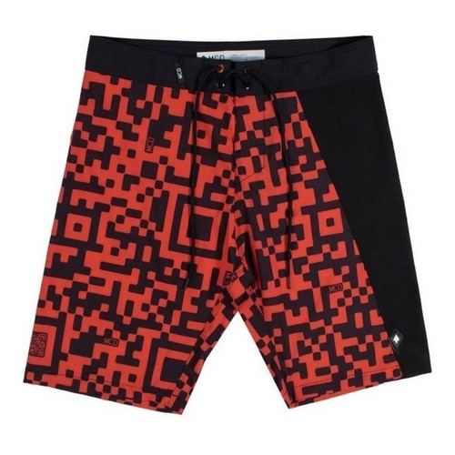 Boardshort Bermuda Agua Masculina Mcd Qr Code Vermelha