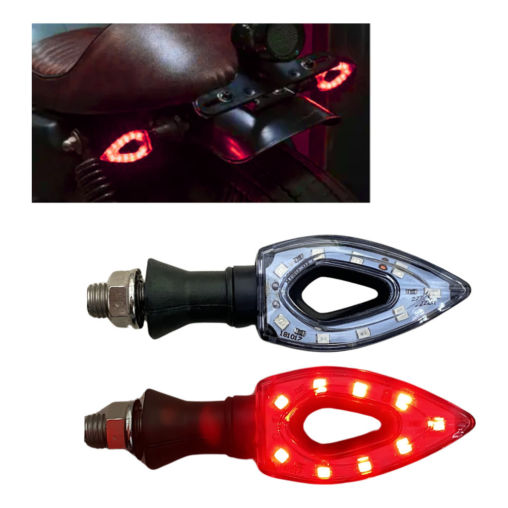 Par Piscas Seta Moto Led Flecha Cristal Esportiva Vermelha
