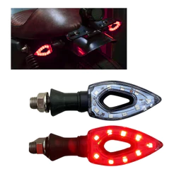 Par Piscas Seta Moto Led Flecha Cristal Esportiva Vermelha