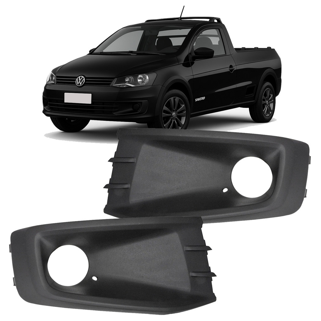 Grade Moldura Farol de Milha Preto Com Furo Saveiro G6 2014 2015 2016
