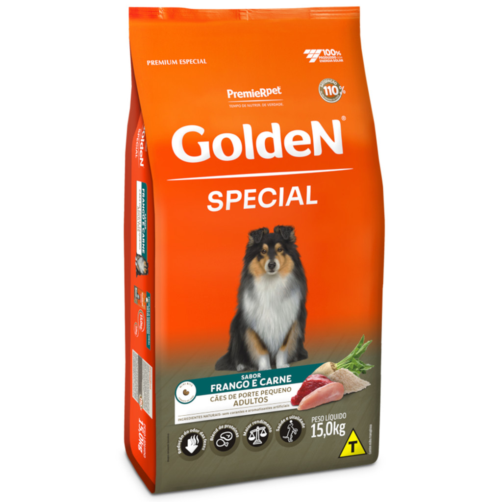 Ração Golden Special Frango e Carne para Cães Adultos Raças Pequenas 15kg