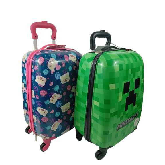 Mala Infantil Escolar Viagem Passeio Kids Cat Minecraft 360 em Oferta na Shopee