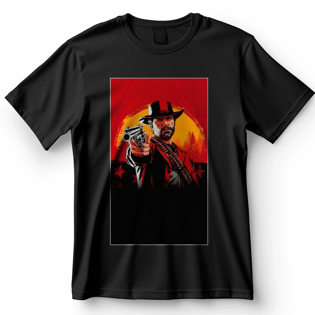 Camiseta Arthur Morgan Red Dead Redemption 2 Faroeste Cowboy Revolver Blusa Camisa 100% Algodão