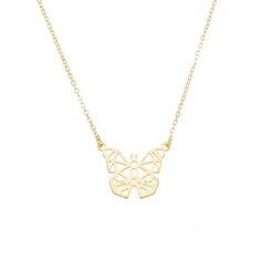 COLAR PIUKA ZOE BORBOLETA VAZADA FOLHEADO A OURO 18K