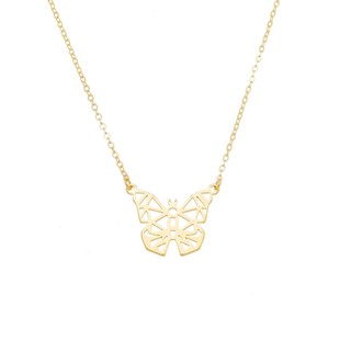 COLAR PIUKA ZOE BORBOLETA VAZADA FOLHEADO A OURO 18K