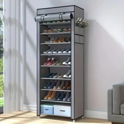 Sapateira com 9 Prateleiras para Organizar Sapatos Calçados Chinelos Roupas Objetos 24 Pares com Ziper
