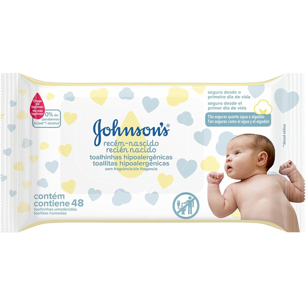 Lenço Umedecido Johnson'S Baby Recem Nascido Com 48 un em Oferta na Shopee