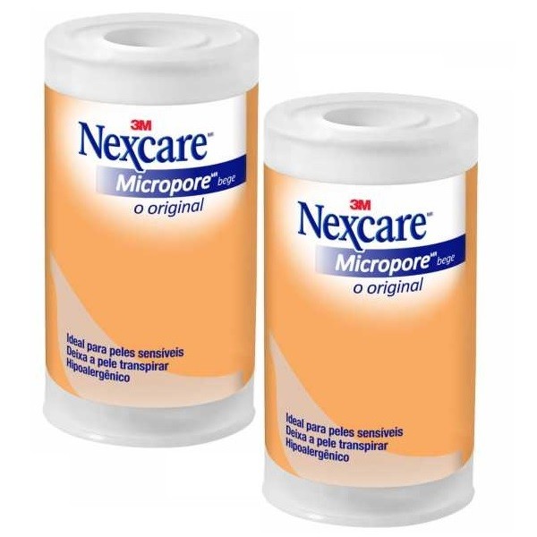 Kit com 2 Fita Micropore Nexcare Bege 100MM X 4,5M em Oferta na Shopee